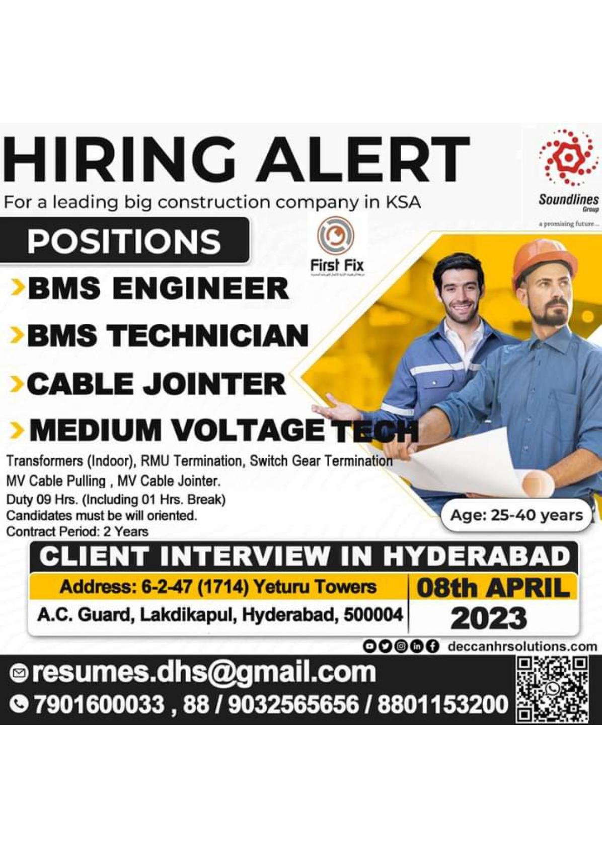 OPENING NEW JOB FOR SAUDI ARABIA 04/04/2023