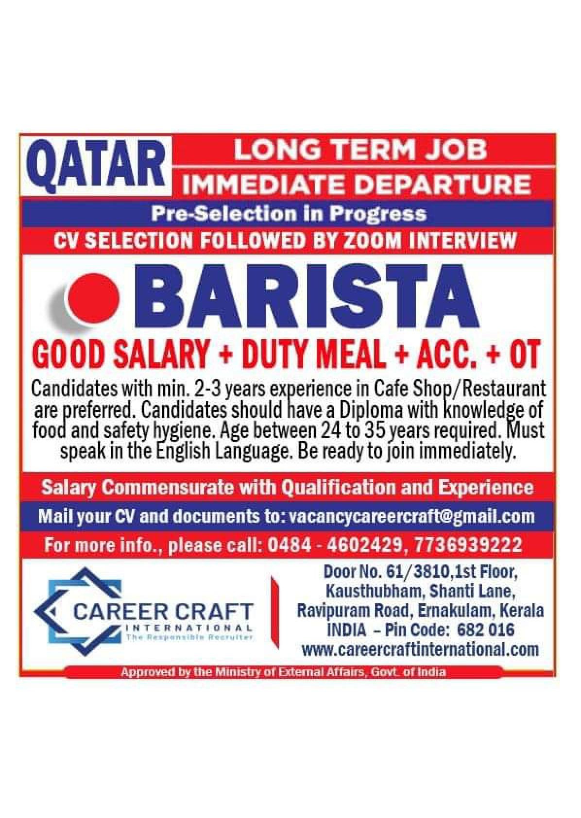 OPENING NEW JOB FOR QATAR 04/04/2023
