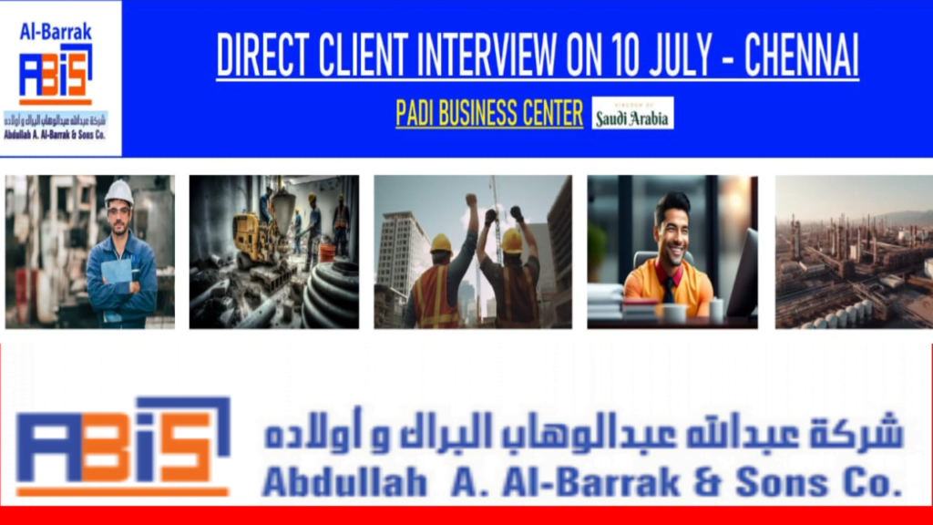 AL-BARAK CO. SAUDI ARABIA, DIRECT CLIENT INTERVEW ON 10/07/2023 AT CHENNAI AL-BARAK CO. SAUDI ARABIA, DIRECT CLIENT INTERVEW ON 10/07/2023 AT CHENNAI