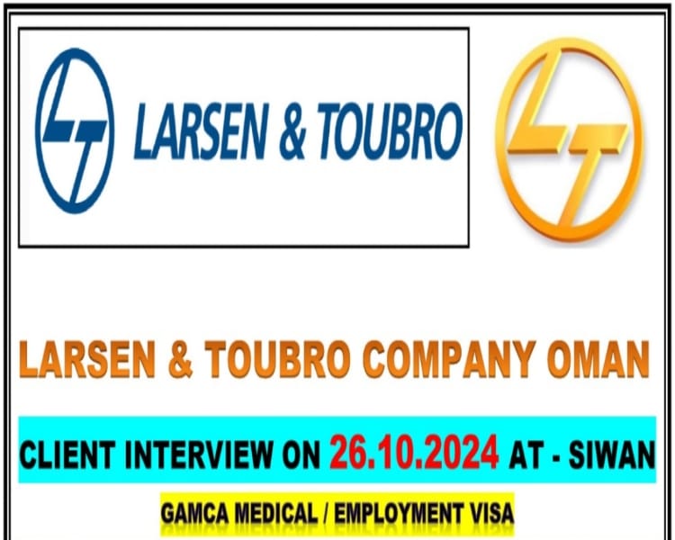 Job Opportunities with Larsen & Toubro in Oman: Client Interview on 26th October Job Opportunities with Larsen & Toubro in Oman: Client Interview on 26th October