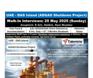 Walk-In Interviews for UAE – DAS Island Shutdown Project on 25 May 2025 in Navi Mumbai