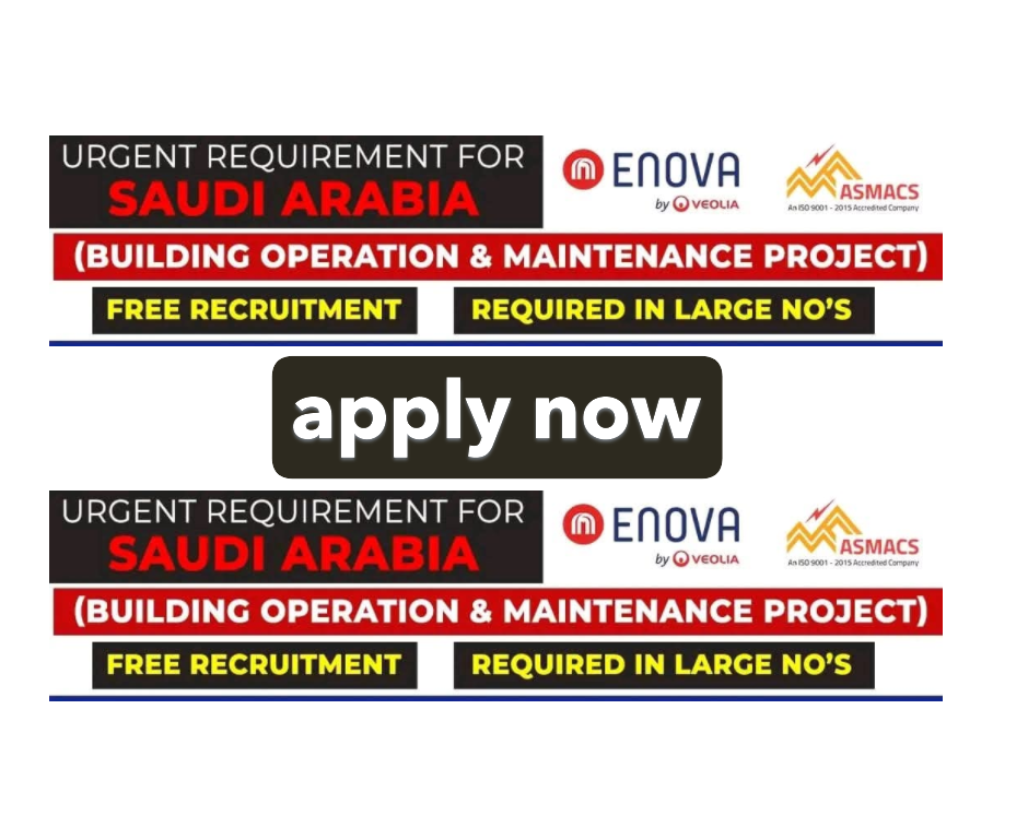 Urgent Requirement for Saudi Arabia | Free Recruitment for Building Maintenance Jobs
