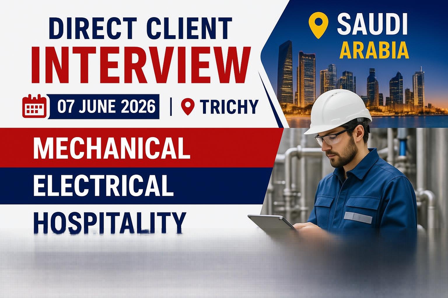 Saudi Services Company Jobs Interview 2026 – Trichy Direct Client Hiring