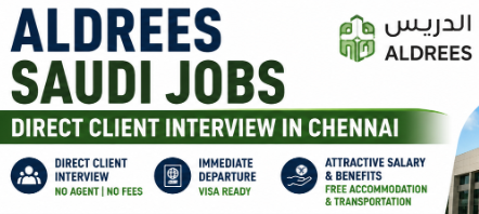 Ultimate Guide to Aldrees Saudi Jobs: Direct Client Interview in Chennai